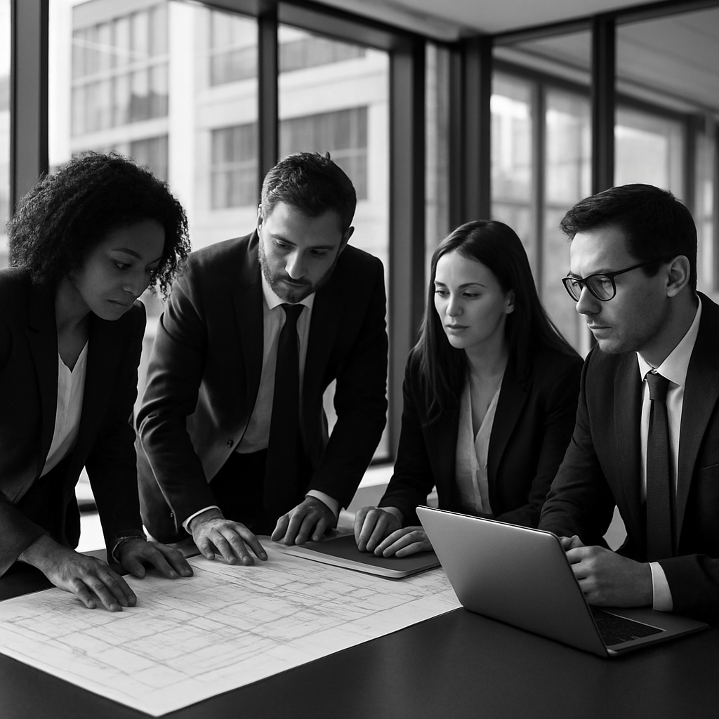 eftaza consulting team reviewing technical plans